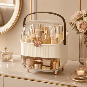 Large Capacity Makeup Organizer, Dustproof Skincare Storage Display Case, Multi-Tier Cosmetics Drawer Box for Vanity and Bathroom