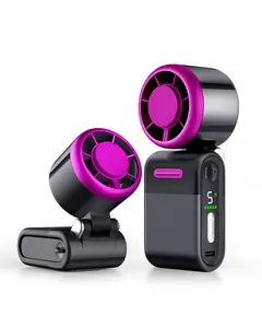 Mini Portable Handheld Turbo Fan, 3 In 1 with Rechargeable Battery, 5 Wind Speeds, Non-slip Silicone,Summer Essentials USB Rechargeable Hand held Fan for Outside Activies&Office gift mother day