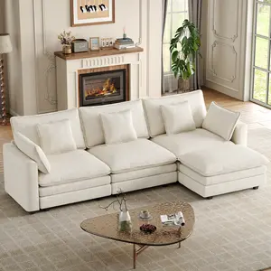 118–154-inch modern-style sofas, cloud-like seating sofas, U-shaped modular sofas, sofa beds, freely configurable, high-density foam, durable and easy-to-clean fabric, no assembly required, suitable for living rooms, bedrooms, and apartments