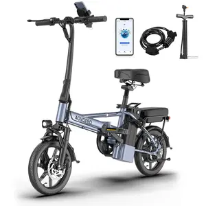AOVOPRO Electric E-Bike | (Peak 750W) | 22 MPH | 14" Pneumatic Tires | 22–40 Mile Range | Dual Disc Brakes | Foldable | Two Seats  Foldable Electric   E-Bike