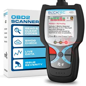 BLCKTEC 420 OBD2 Scanner - Works for All OBD Compliant Cars 1996 & Newer - Car Code Reader & Scan Tool - Fix Check Engine Light Issues & More