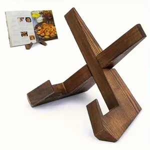 Modern Wooden Recipe Stand, Smooth Composite Wood Cookbook Display Rack, Kitchen Countertop Organizer, Desk Storage Shelf, Ideal Christmas Gift