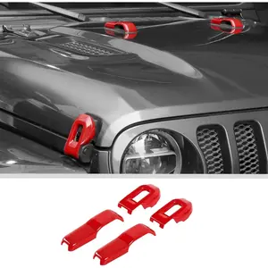 car stuffHood Latches Decor Hood Hinge Cover Trim Fit for 2018-2024+ Jeep Wrangler JL JLU Sports Sahara Freedom Rubicon Unlimited Gladiator JT Exterior Acc