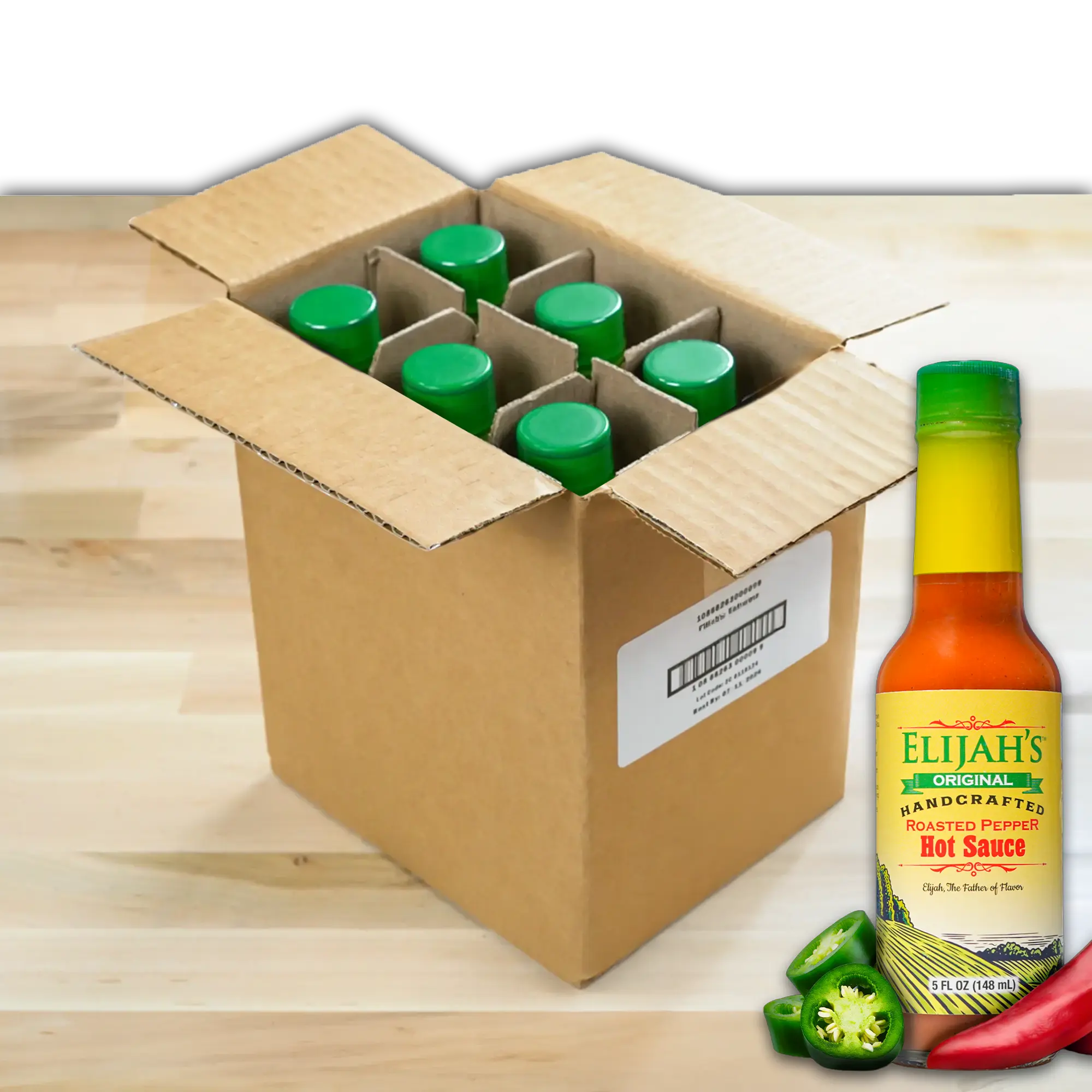 Elijah’s Xtreme Roasted Cayenne & Jalapeño Pepper Sauce - Mild 2,500 SHU, 12 Pack Case, 5 oz Bottles, Gluten Free, Vegan, All Natural