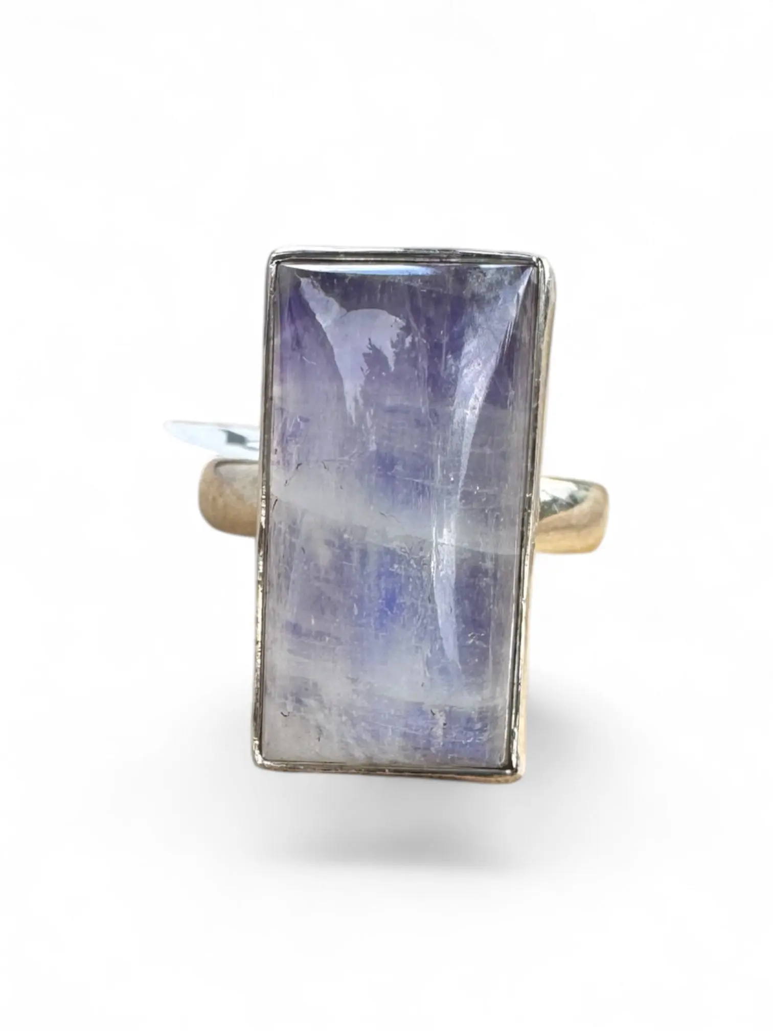 Purple Moonstone Solid 925 Sterling Silver Ring 8