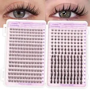 False eyelash extension set-Diy individual lashes, thick, light anime eyelashes, Beginner Friendly Lashes, 8-16mm mixed length, soft and comfortable, suitable for novice extension, daily stage makeup, reusable, Diy Dramatic Lashes