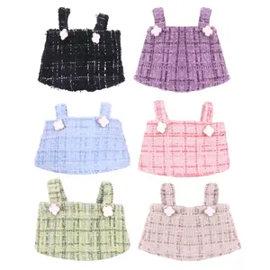Fashion Plaid Halter Straight Tube Dress Set for 17cm Labubu Dolls, Soft Design, Perfect Christmas Halloween Easter Gift, 6 Colors Available, Doll Clothing Set, Doll Clothes Outfit