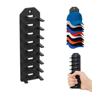 1pc Thick Durable Baseball Cap Organiser Storage Rack, Space-Saving Vertical Wall Mount Organizer, Holds 8 Hats, No Tools Required, Sturdy Plastic Material, Wall Mounted Holder