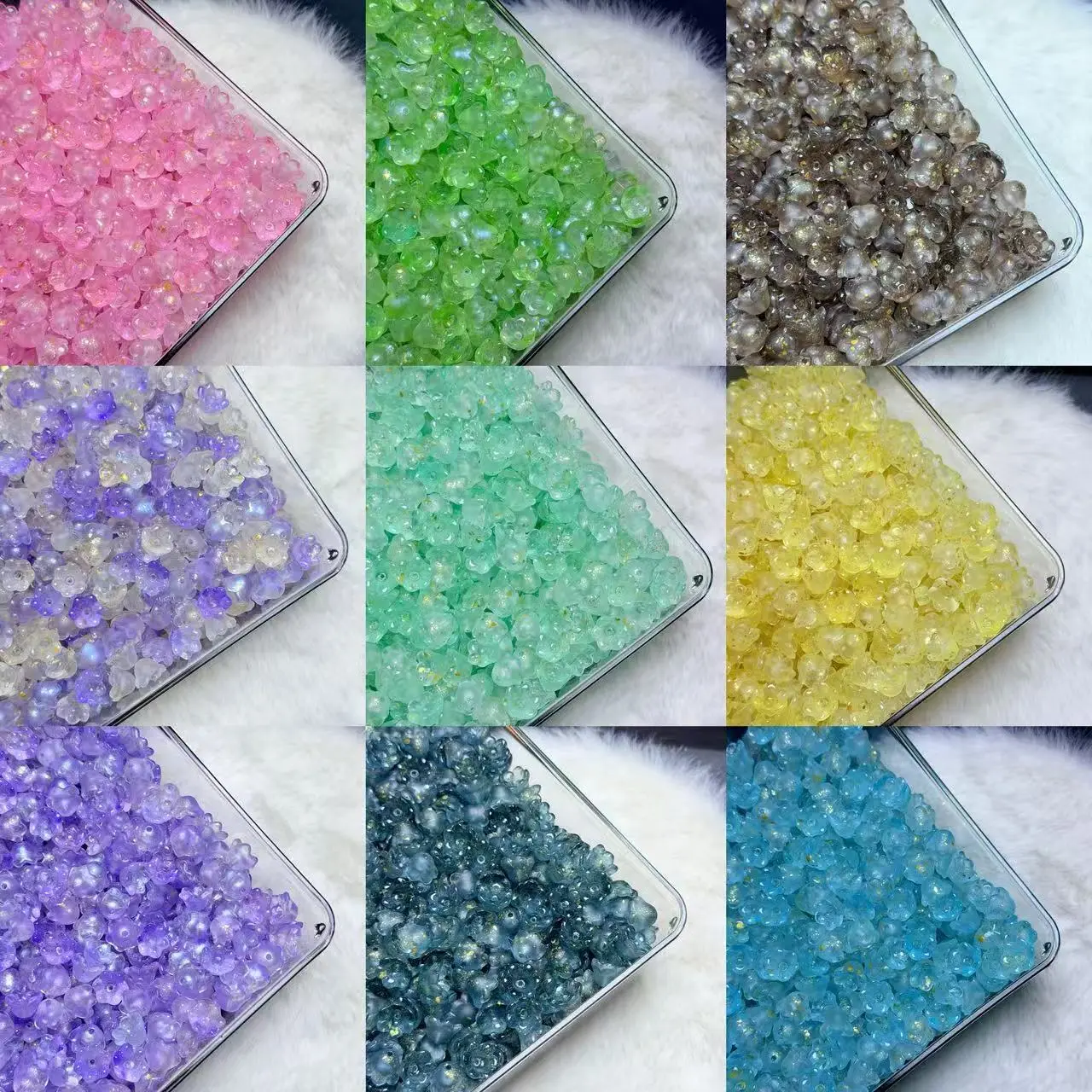 【AT1-15】Matte Gold Foil Bell Flower Beads  /75ml