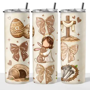 He Is Risen 20oz Steel Insulated Tumbler with Clear Lid and Reusable Straw - Flasks, Drinkware