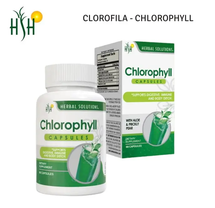 HERBAL SOLUTIONS Chlorophyll Capsules with Aloe Vera & Prickly Pear – 60 Capsules