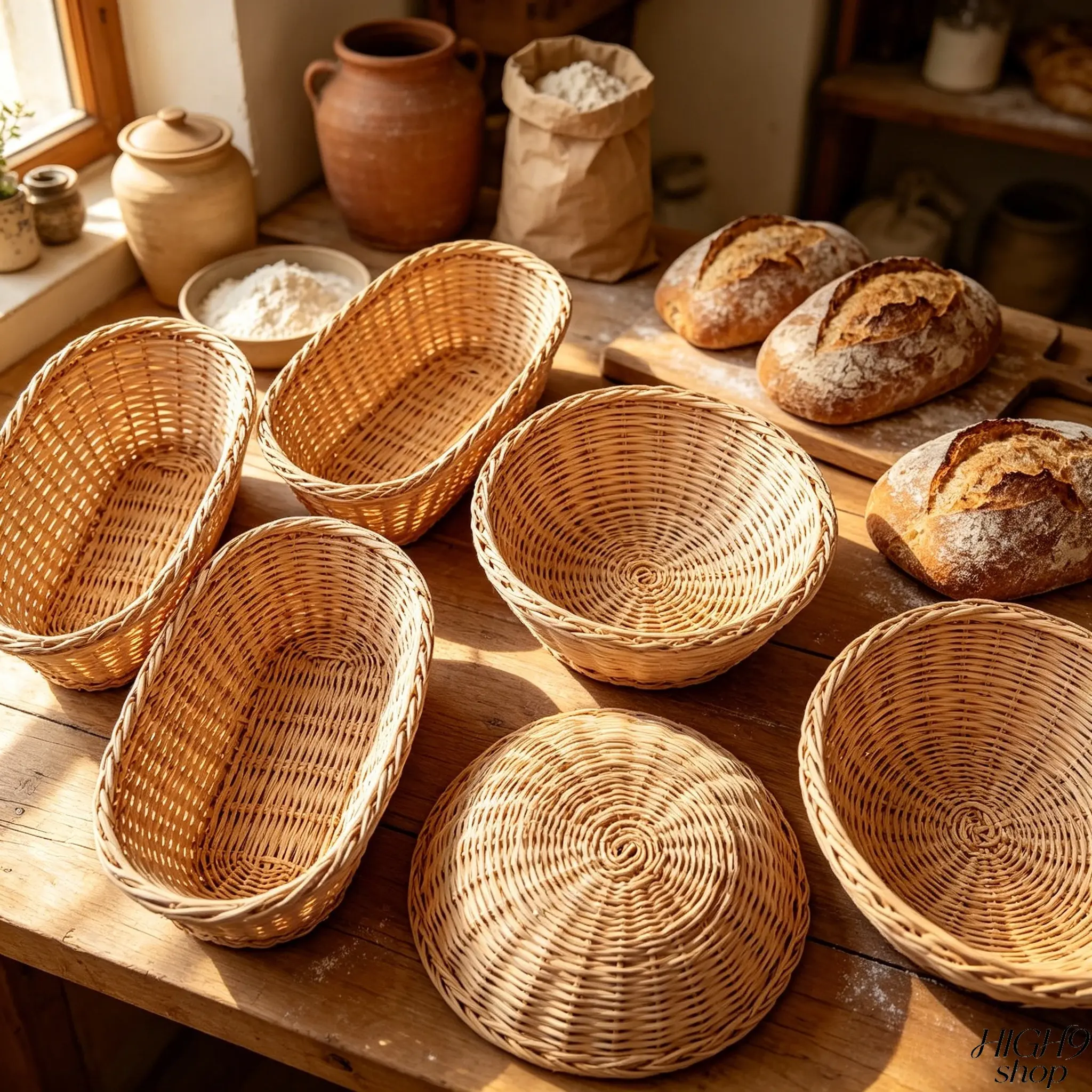 Rustic European Style Round Breathable Swirl Bread Proofing Banneton Basket - Handwoven Vietnamese Rattan Dough Rising Tool for Home Kitchen Homemade Artisan Sourdough Bread, 1 Pcs Birthday Gift Household Baking Accessory