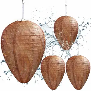 4 Pack Wasp Nest Decoy Hanging Wasp Nest Stay Away from Wasps Hornets Yellow Jackets
