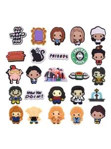 25/12pcs Cartoon Friend TV PVC Clog Charms, Soft Rubber Shoe Buckles, Festival Party Gifts, Anime Fans, Corc Enthusiasts, Decor