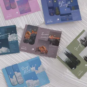 Magnetic Bookmark, 12pcs/set Beautiful Scenery Cloud Pattern Bookmark, Reading Tool for School Office Home Dormitory Outdoor Travel Book Accessories