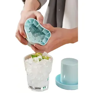 Mini Ice Cylinder- Squeeze & Release, Compact Small Ice Cup, Portable Silicone Ice Cube Maker