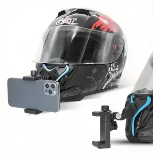 Motorcycle Helmet Chin Strap Mount Holder With Phone Clip For GoPro Hero 11 10 9 Action Camera Full Face Mobile Phone Holder auto track window camara travel vlog Wireless Smart Video Doorbell monitor pocket High-Capacity Micro SD Card Adapter