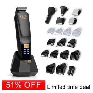 OLOV Beard/Hair Trimmer for Men - All-in-One Mens Grooming Kit with Trimmer for Beard, Nose,face, Cordless Hair Clippers Electric Razor, Black Comfort