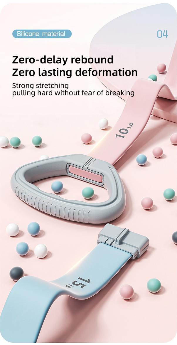 LEXI Resistance Bands Figure 8 Exercise Bands for Women Silicone Material Expander Band for Arms Chest Home Gym Yoga Equipment Quick Workout for Muscle Toning Physical Therapy Stretching Gear - Fitness Accessories