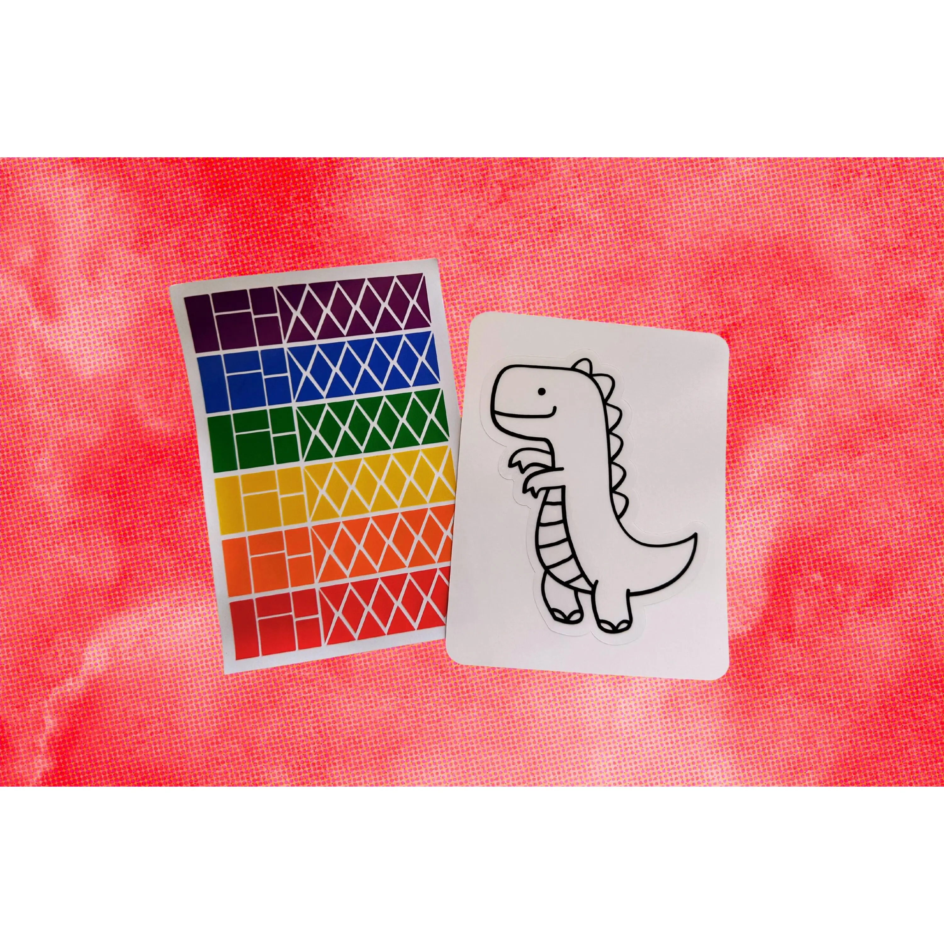 T-Rex Suncatcher Sticker - Dinosaur Craft - Dinosaur Suncatcher Kit - DIY Art Project - Kid Craft - Stained Glass Activity - T-Rex Project