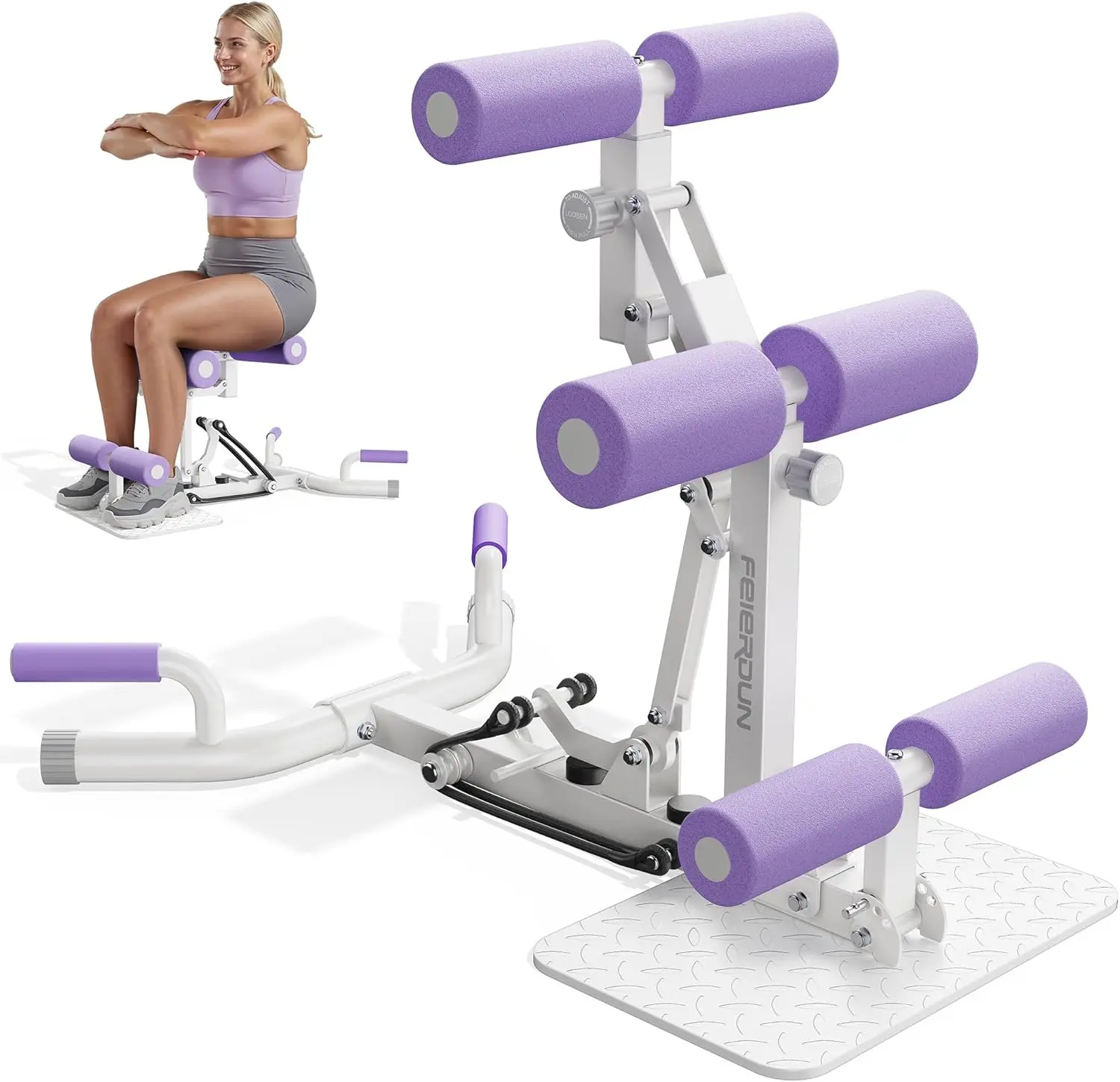 FED Fitness Feierdun Series DQ2 Deep Squat Machine - Exercise Equipment for Home Gym, Adjustable Glutes Workout, Sit-Up Assist Ab Training, Home Workout Gear