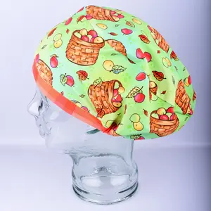 Apple Harvest Euro Style Scrub Cap - Stretchy Adjustable Ponytail Medical Hat for Nurses, Surgical Techs & Vet Techs | Nurse Uniform Workwear