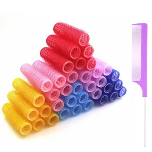 36Pcs Nylon Hair Rollers Curlers Set, Small Self Grip Salon Hairdressing Curlers Hair Rollers DIY Rat Tail Comb Hairdressing Tools for Women (0.8 x 2.4 Inch) - Home Improvement.