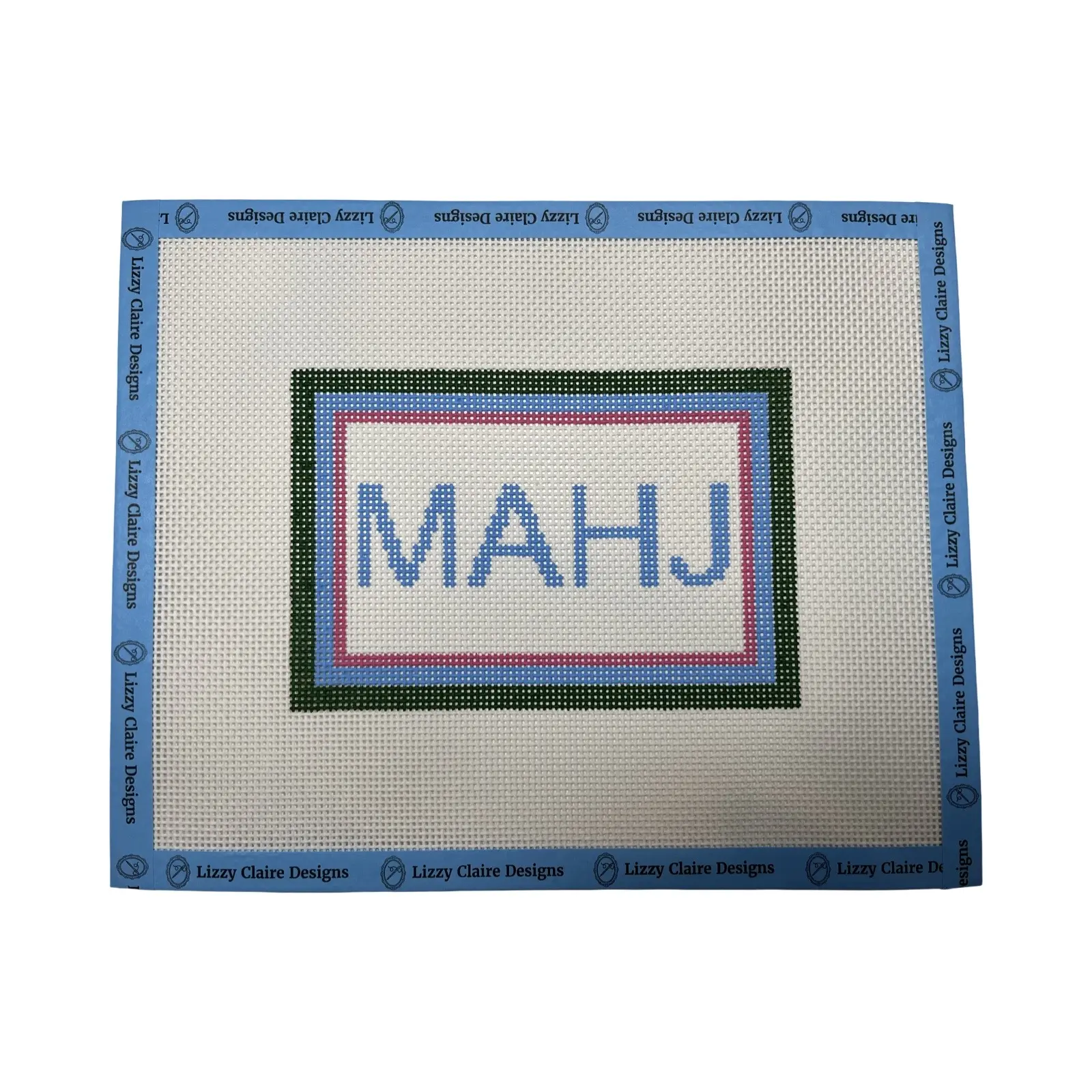 MAHJ (Painted) - 13 mesh - 10.5 x 8.5 - Needlepoint Canvas