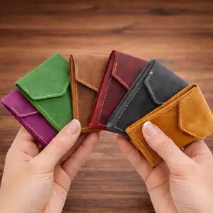 Nepa Handmade RED Leather Wallet Slim Minimal Daily Carry Compact Design for Everyday Use Genuine Leather Handcrafted Lightweight Fits Cards Cash