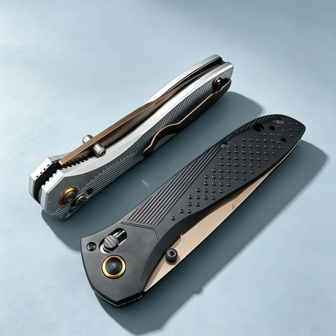 BM710 folding knife, aluminum handle, CNC-machined blade, small kitchen knife, multifunctional EDC pocket knife, suitable for camping, hiking, mountaineering, fishing, men’s gift