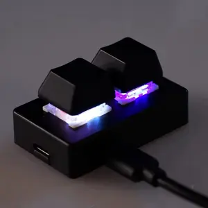 Macropad Macro Programming Keyboard RGB Mini Hot Swap Gaming Custom Knob Keypads Red Switch 2 keys For gaming/ Photoshop Multimedia/ geometry dash