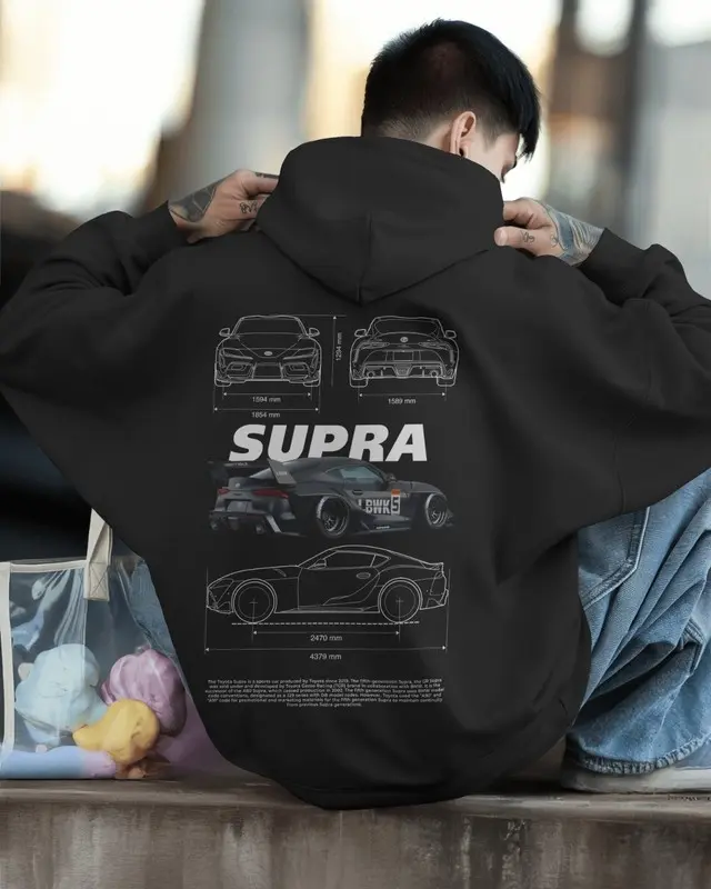 Supra Street Fan Art Hoodie • JDM Turbo Icon Graphic Pullover Gift for Modern Car Culture Fans