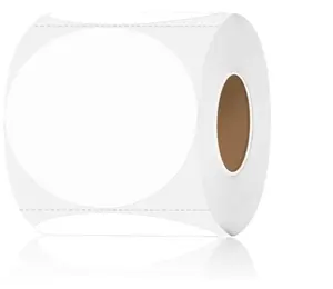 3" Round Direct Thermal Labels Circle Sticker 750 Labels/Roll Self-Adhesive for Winter Clothing Labeling & Decoration White Round Sticker Highly Self-Adhesive Resistant to Water and Oil