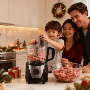 4-in-1 Smart Food Processor And Vegetable Chopper, Multi-Functional For Cheese Grating, Ice Creshing, Chopping, Shredding, Slicing, Mixing And Doughing