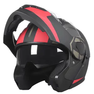 Spark Adult Modular Motorcycle Helmet, Flip Up Full Face Helmet, Dual Visor DOT Approved for Men Women Moto ATV UTV Snowmobile ADV Four Wheeler Street Bike with Gloves & Mask