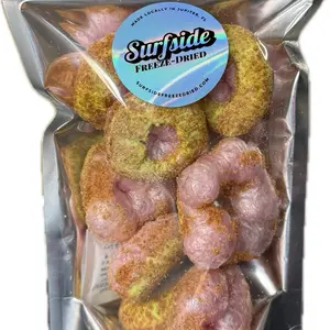 Watermelon Chamoy Gummy Rings Freeze Dried - Natural Candy Fruit Snack, Mexican Candy, Cinco De Mayo Crunchy Spicy Sweet Crunchy Bonbon