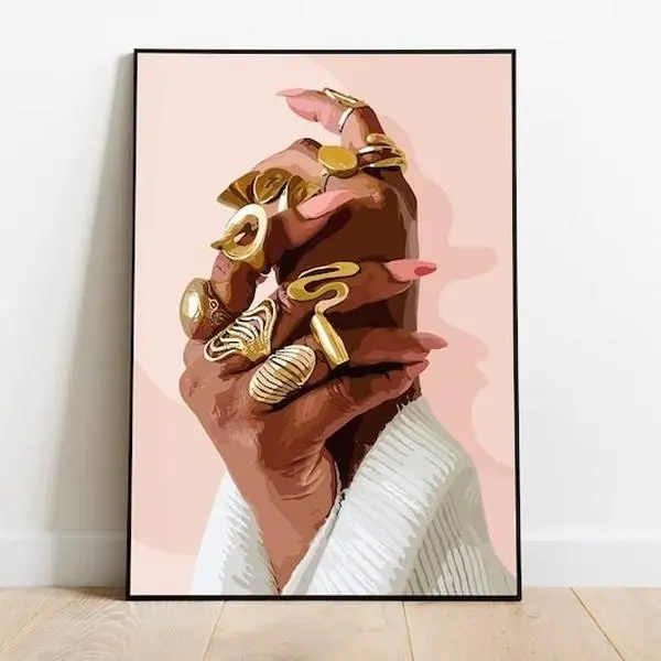 High Gloss Thick Fantasy Sustainable Artistic Black Girl Photo Print Wall Art - Unframed Collectible, Multiple Sizes (8x12 in/20cmx30cm,16x24 in,27x40 in/68cmx102cm,12x18 in/30cmx45cm,24x36 in), Housewarming Decoration Gift