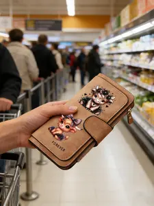 1pc Scottish Highland Cow Women'S Long Wallet, Multi-Functional Wallet, Portable Snap Closure Coin Purse, Birthday Gift and Daily Commute forCow lovers, Playful Design, Perfect Holiday Gift, Perfect for Outdoor, Travel, and Family Use, 3.19PYT-10