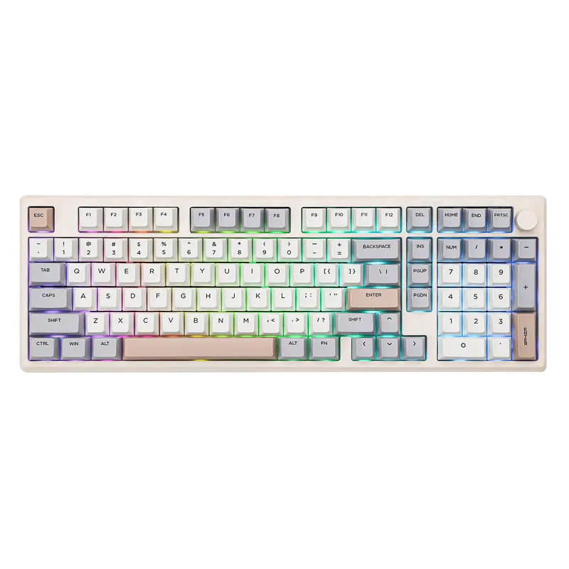 Epomaker Galaxy100 Wireless Gaming PC Keyboard - 1800 ANSI Layout, Aluminum Gasket Mount, Cushioned Gasket, 8000mAh, South-Facing RGB, Hot-Swap Tri-Mode (USB-C/BT 5.0/2.4GHz), Knob, Creamy Feel, VIA Support, Productivity Tools for PC Gamers, Wireless Keyb
