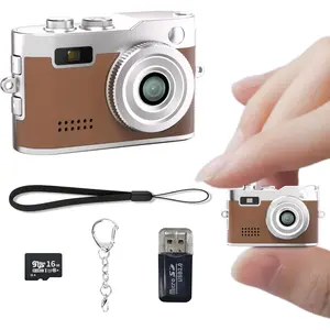 Camera, 1080P Video Recorder, 0.96'' Display 12MP Retro Compact  with 16GB SD Card, USB Adapt, 200mAh ,  Digital Camera for , Students, Travel, Daily (Brown)