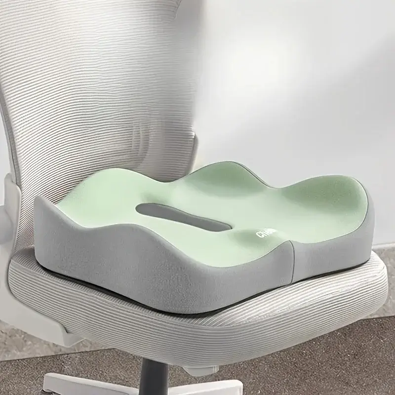 3-Zone Memory Foam Seat Cushion with Lumbar Support, Breathable Office Chair Cushion for Car, Office & Wheelchair