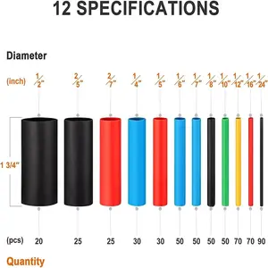 Premium Heat Shrink Tubing, 530Pcs Eco-Friendly Non-Toxic Insulation Sleeves, High Toughness & Bend-Resistant Wire Protection, Excellent Insulation Prevents Power Leakage, Suitable for Data Cable, Wire Connection, Terminal Treatment,