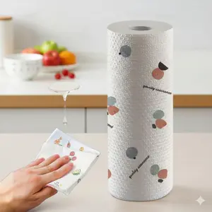 Commercial Heavy-Duty Kitchen Wipes, Household Cleaning Supplies, Multipurpose Wipes, Extra Thick Disposable Non-Woven Towels for Oil & Stain Removal, Super Absorbent Quick-Dry Cleaning Cloths, Leak-Proof & Strong, Use & Toss