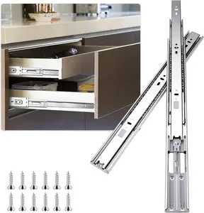 12 inch Drawer Slides 4 Pairs (8pcs) Soft Self Close Full Extension Ball Bearing Drawer Rails Side Mount Metal Dresser Runners for File Cabinet Trash Can Kitchen Wardrobe Glides 12" 100 LB Capacity
