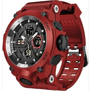 BYW31 Mens Sports Wrist Watches Analog Digital Tactical Military Watch Waterproof Gold Watches for Men