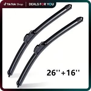 ITUTN OEM Quality 26''+16'' Car Windshield clean Wiper Blades – Ultra Quiet, Streak-Free Frameless Wipe, Dual-Layer Coating, Weatherproof, Easy Installation, Universal Adapter with jhook, All-Season Use Including Winter or snow, dealsforyouday