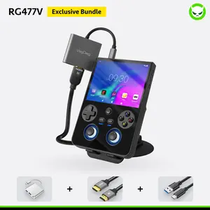 Anbernic RG477V Console【Buy 1 Get 1 HDMI Cable(8K)+1 Multi-Port Adapter+1 Type-C Cable】Android 14 OCA Full Lamination 4.7-inch LTPS In-Cell Display 1280*960 Resolution Dimensity 8300 Processor Mali-G615 MC6 5500mAh Bluetooth Ready to Use