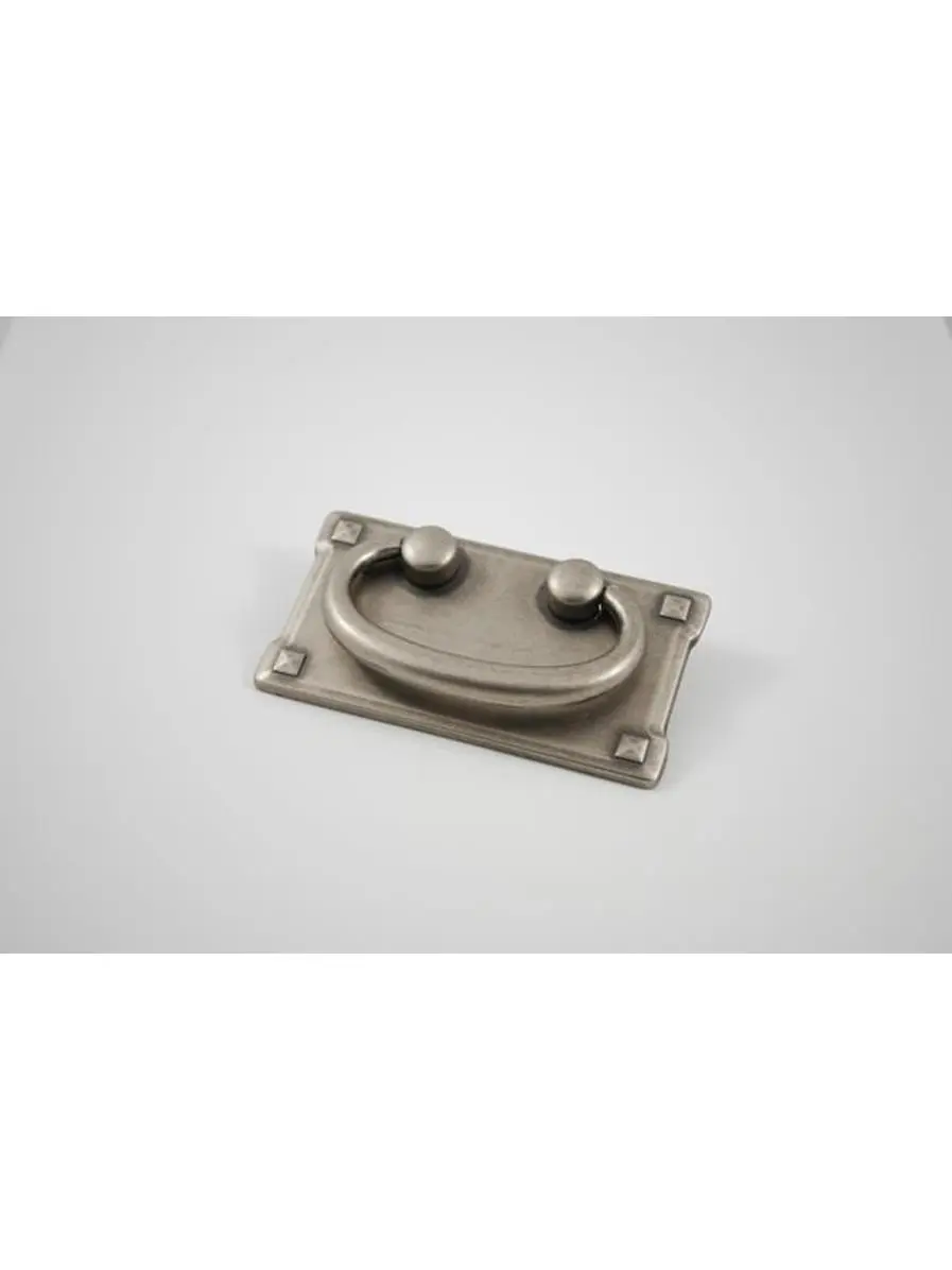Residential Essentials 10225AP Traditional Metal Cabinet Drop Pull - Aged Pewter, Rectangular Backplate, 3-3/4 l x 2-1/16 w x 5/8 p in, 3 in. Center to Center, Screw-In Doorknobs Compatible, Decorative Home Hardware