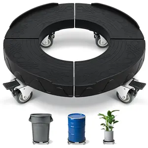 Trash Can  Wheels, 15-19 Inch Adjustable Round Furniture  with 4 Wheels, Heavy Duty Drum Dollies 440lbs Tire , Multi Functional Rolling  Cart