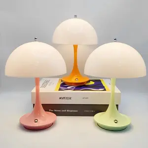 Nordic Style Mushroom Table Lamp, Touch Control Three-Color Light, Desk Bedroom Bedside Ambiance Eye Protection Lamp, Led Desk Lamp, Home Decor Lighting